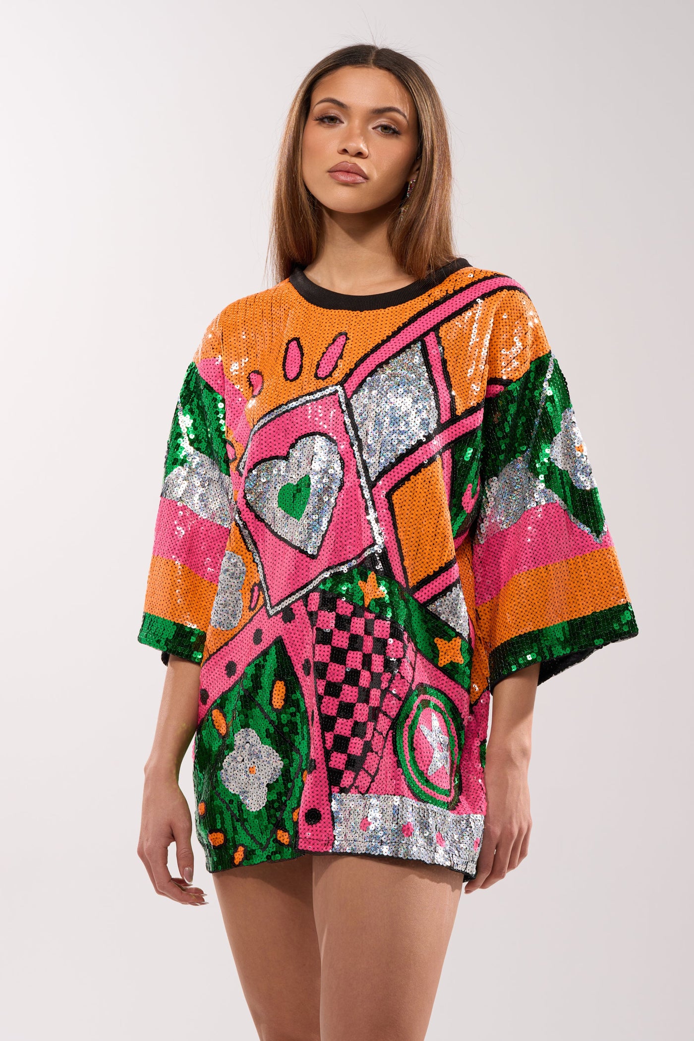 HOUSE OF HEARTS SEQUIN TSHIRT DRESS