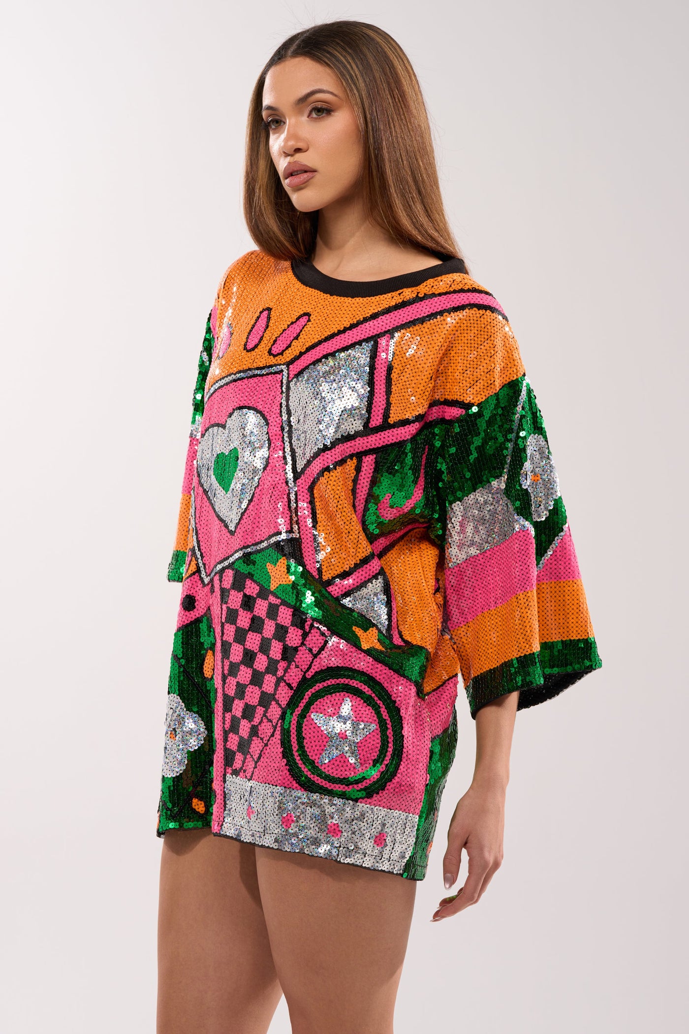 HOUSE OF HEARTS SEQUIN TSHIRT DRESS