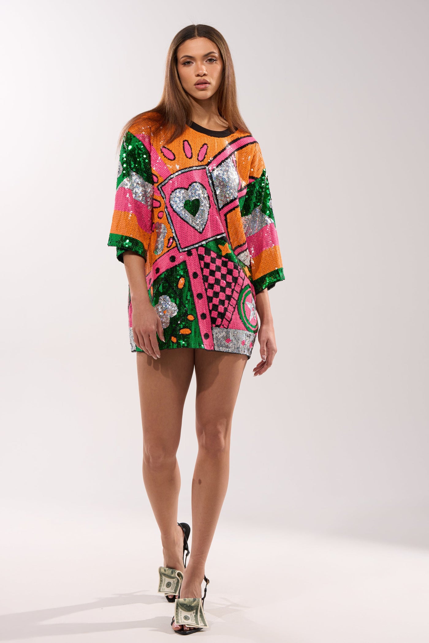 HOUSE OF HEARTS SEQUIN TSHIRT DRESS