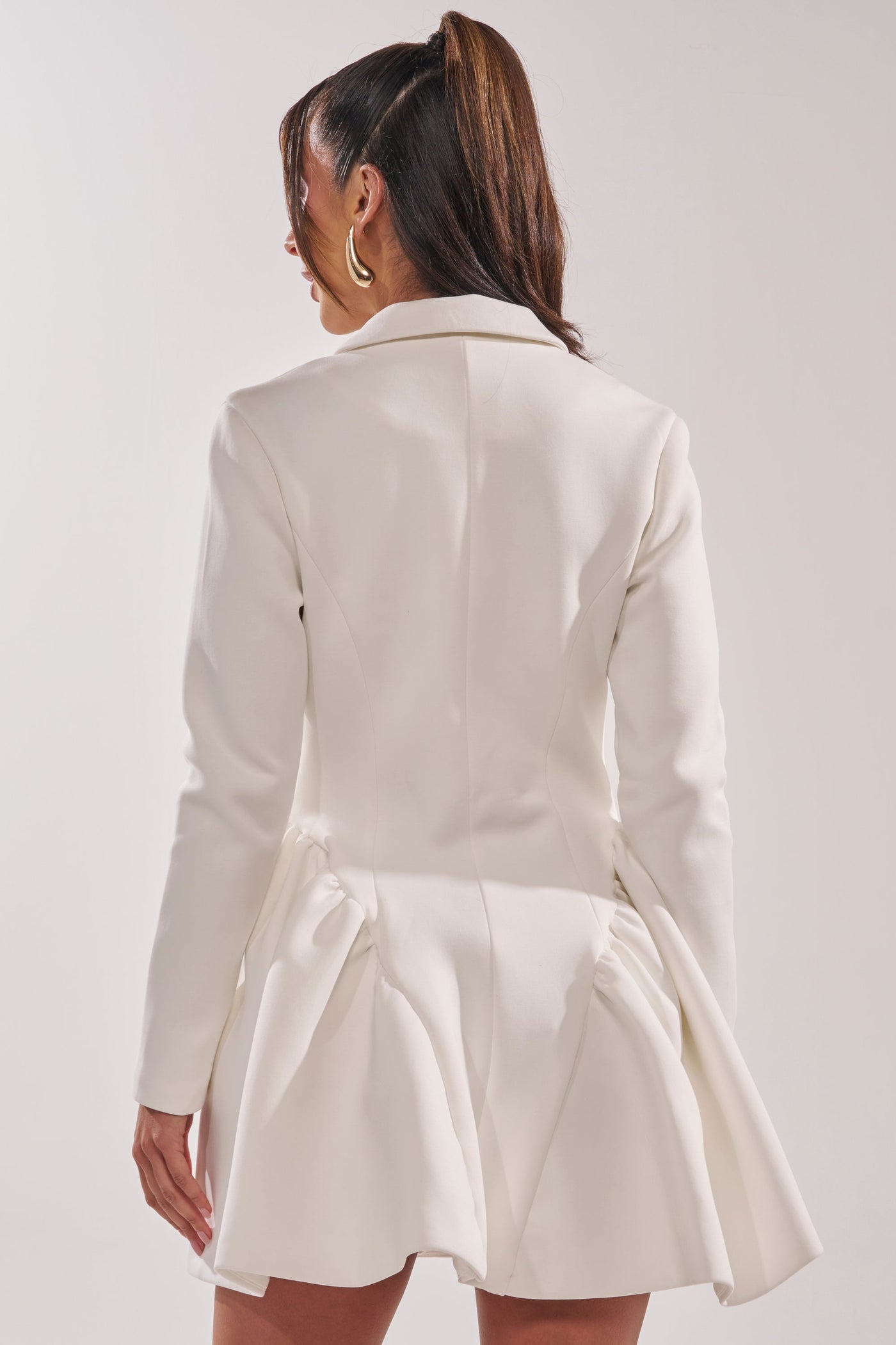 HBIC BLAZER MINI DRESS IN WHITE