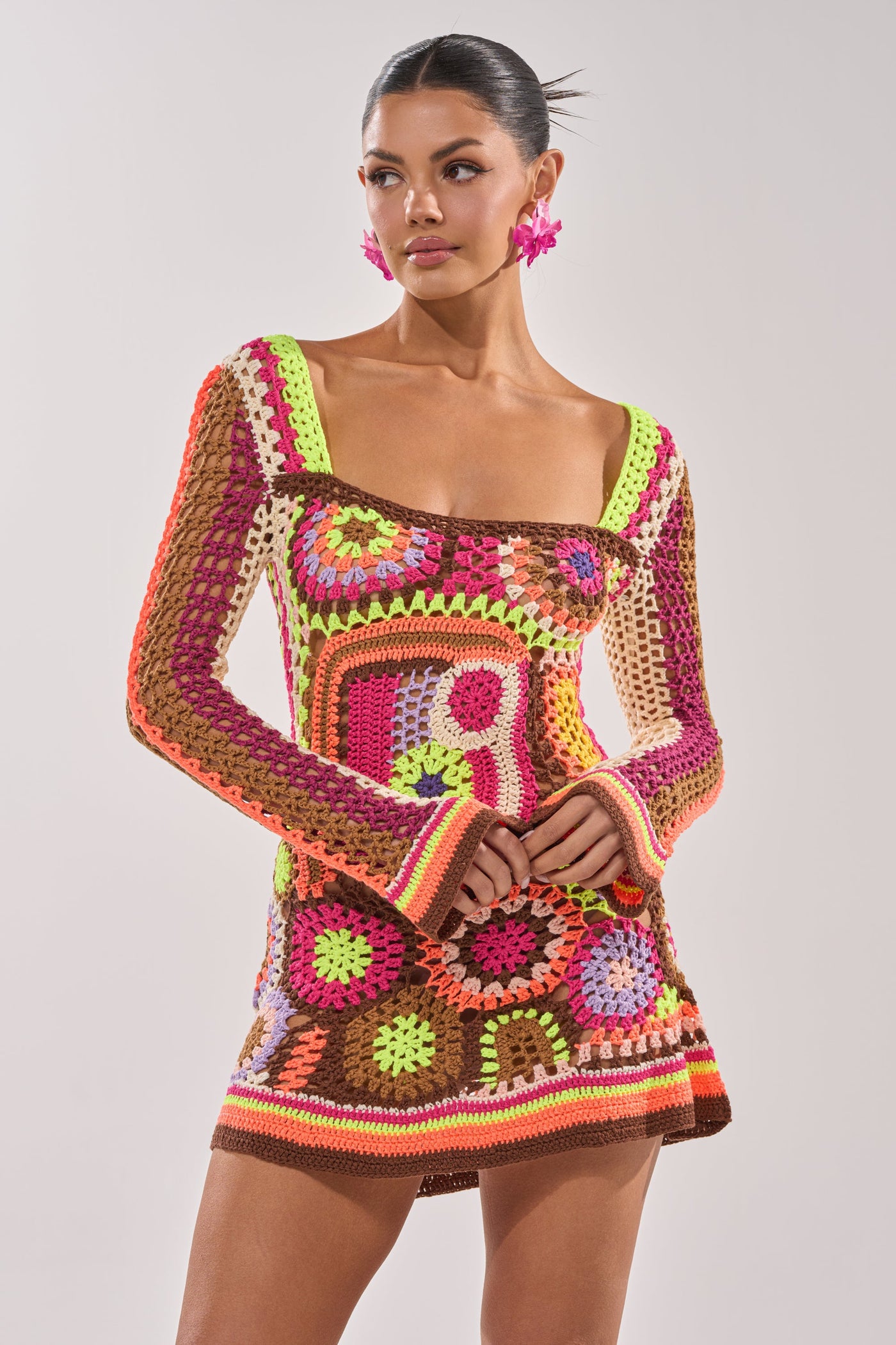 CABANA CROCHET MINI DRESS