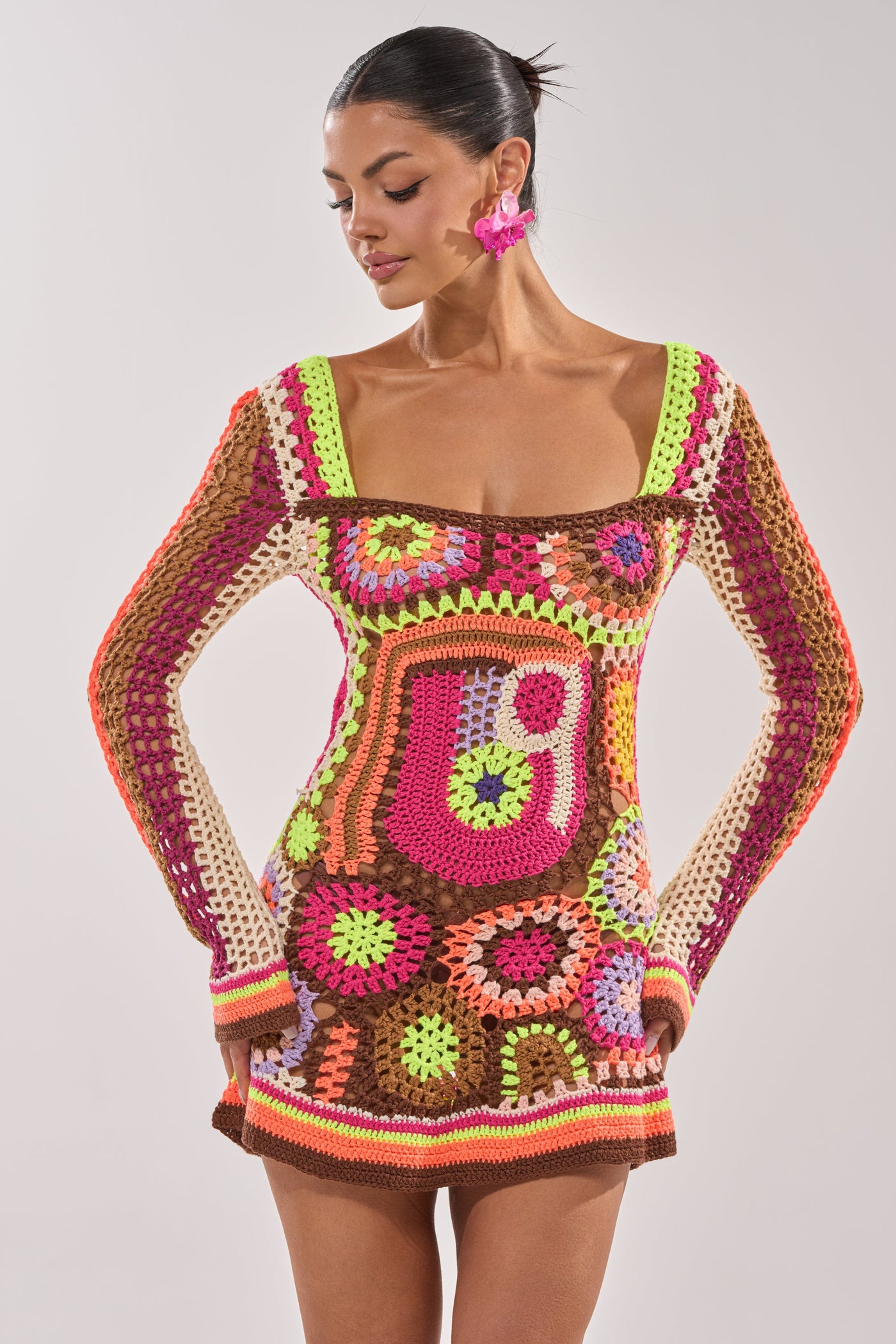 CABANA CROCHET MINI DRESS