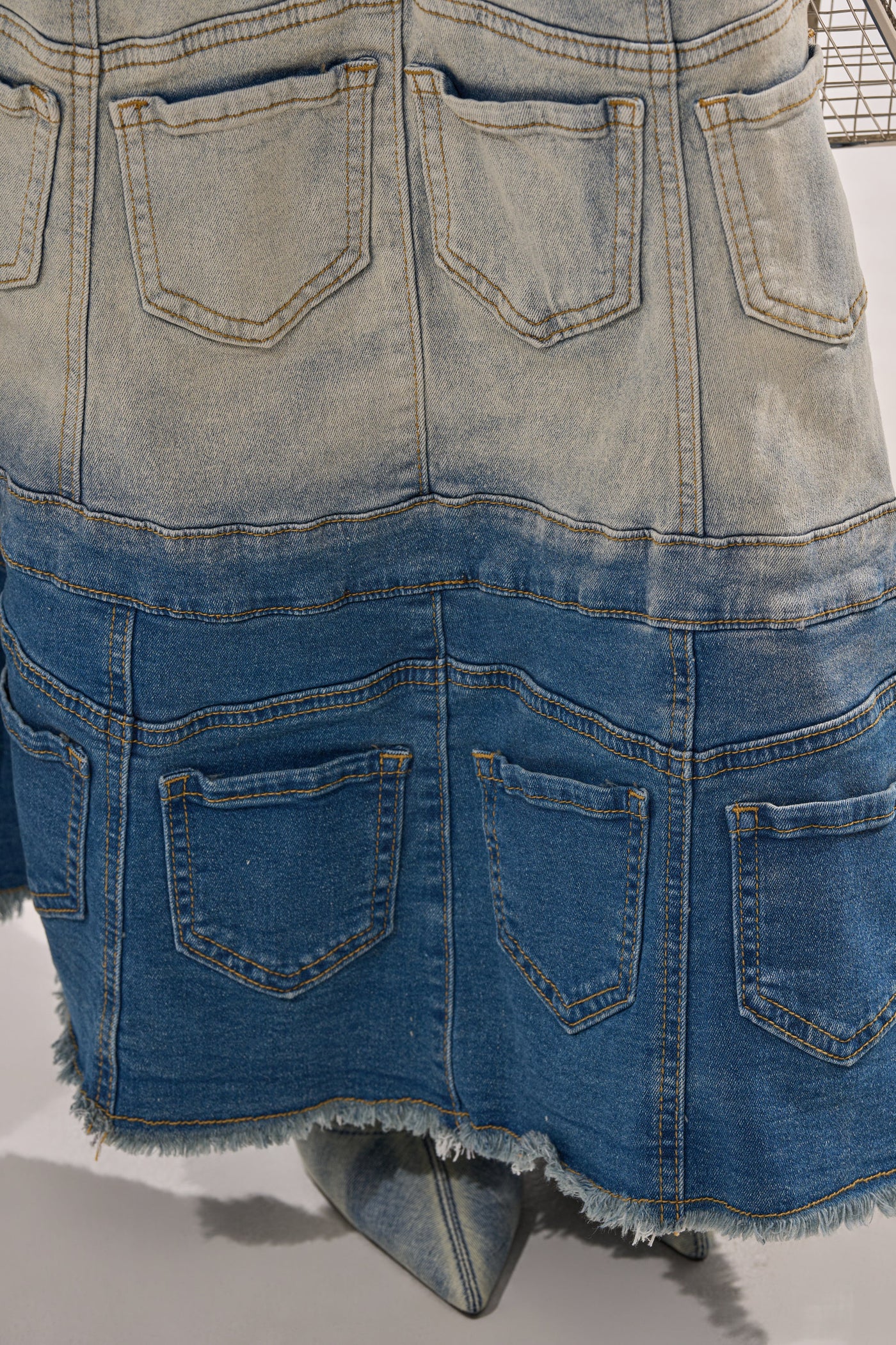 DENIM ON DENIM LAYERED MAXI DRESS