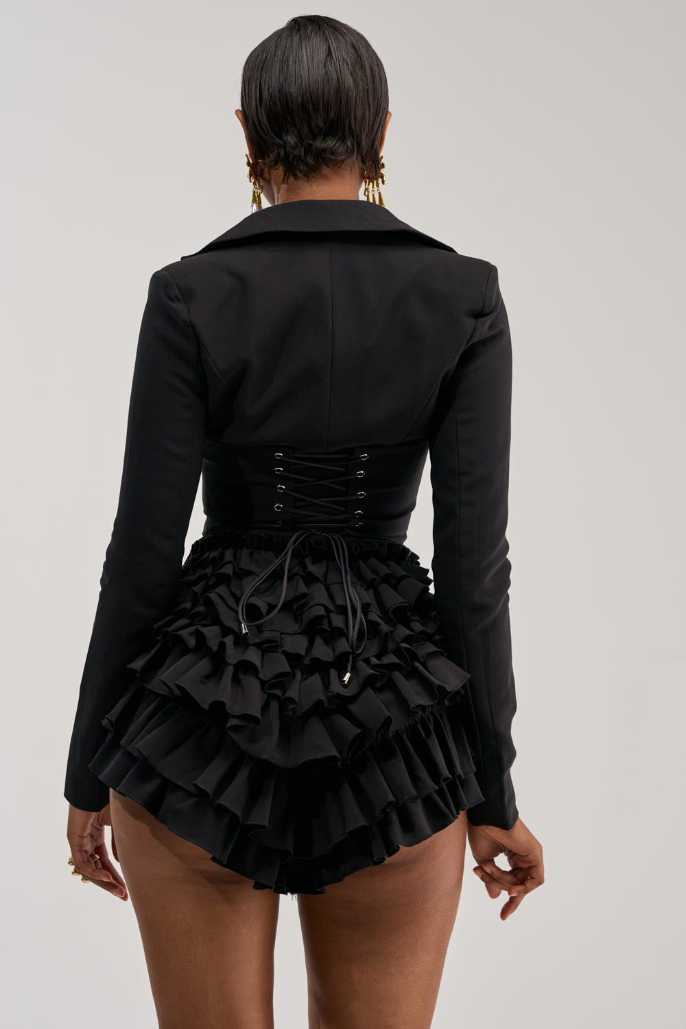 STRICTLY BUSINESS BLAZER ROMPER IN BLACK