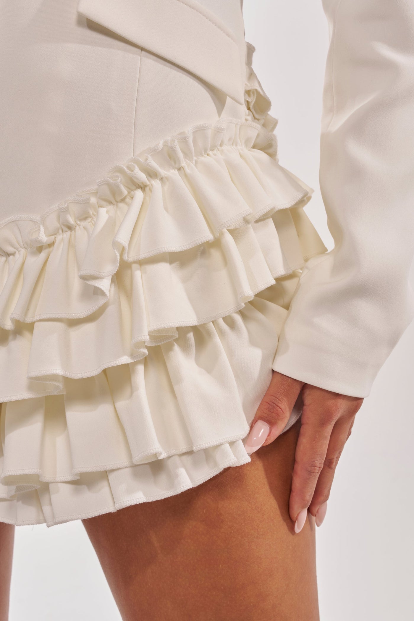 STRICTLY BUSINESS BLAZER ROMPER IN WHITE