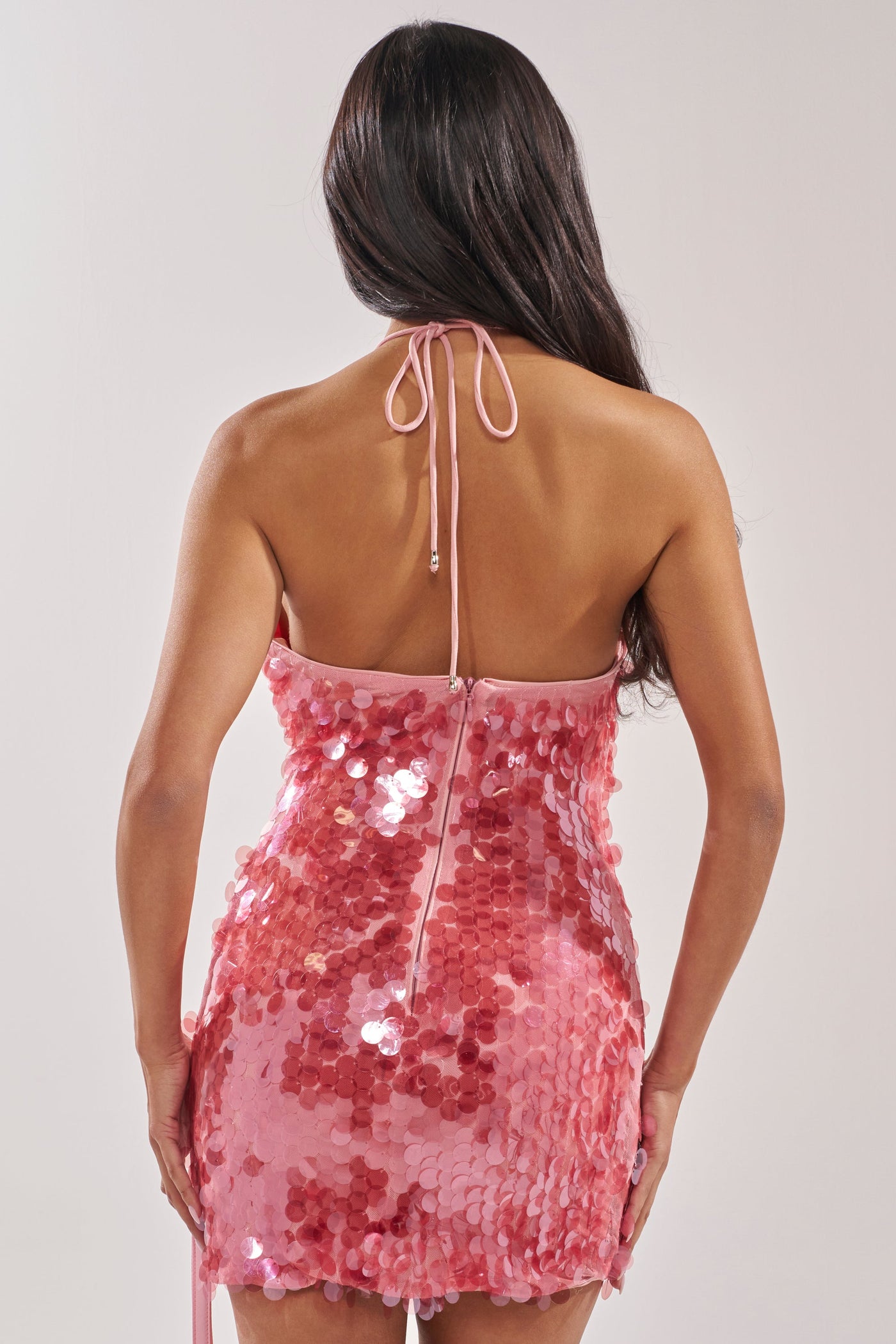 JUST A PHASE SEQUIN MINI DRESS IN PINK