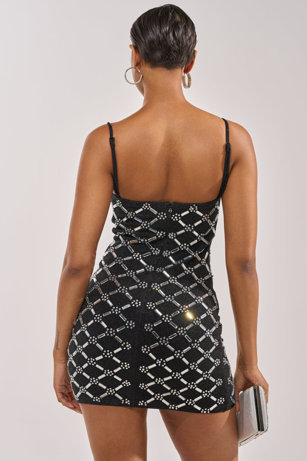 SPARKLE CITY RHINESTONE MINI DRESS