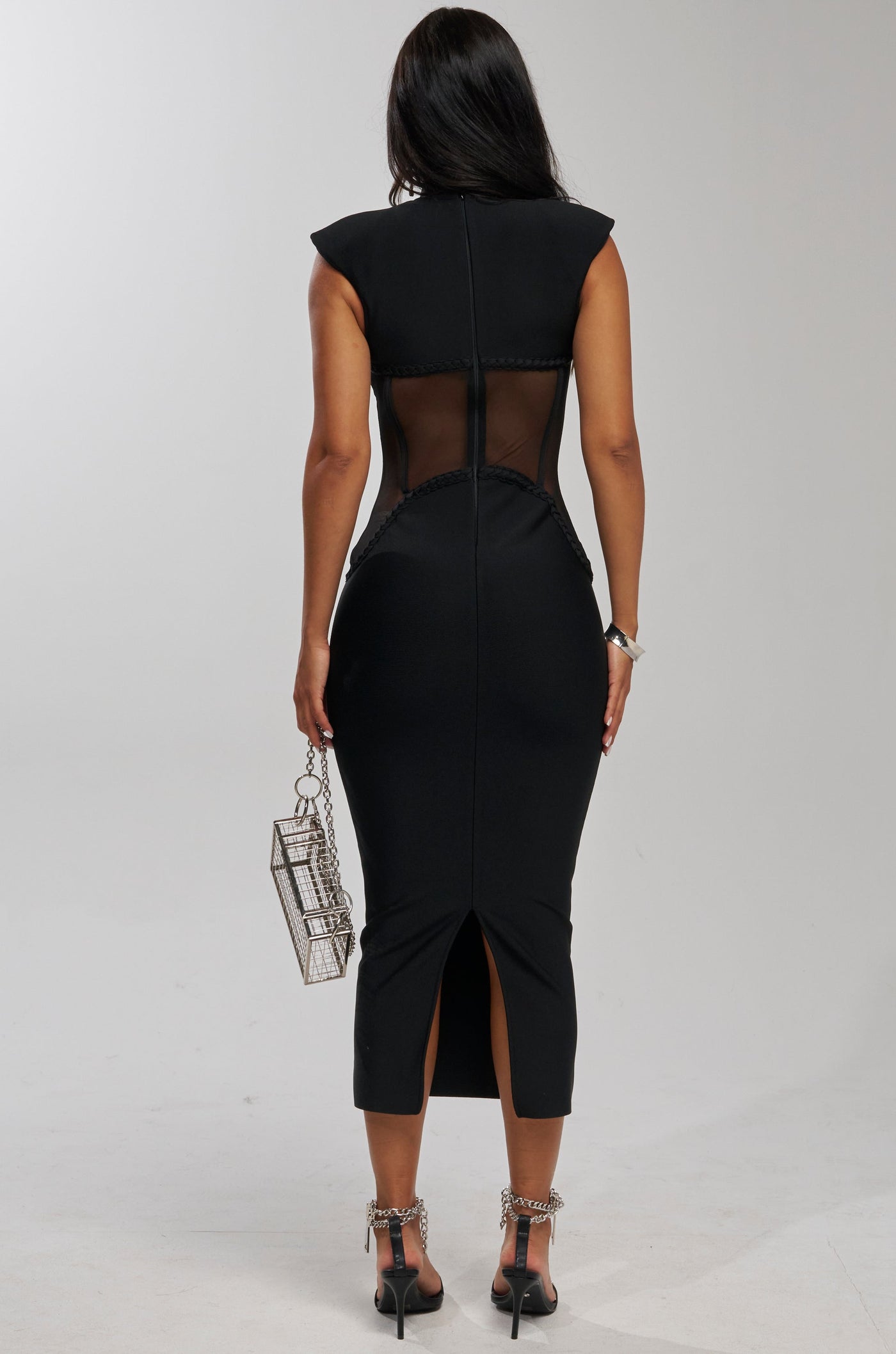 ICONIC INSTINCT BANDAGE CORSET MIDI DRESS