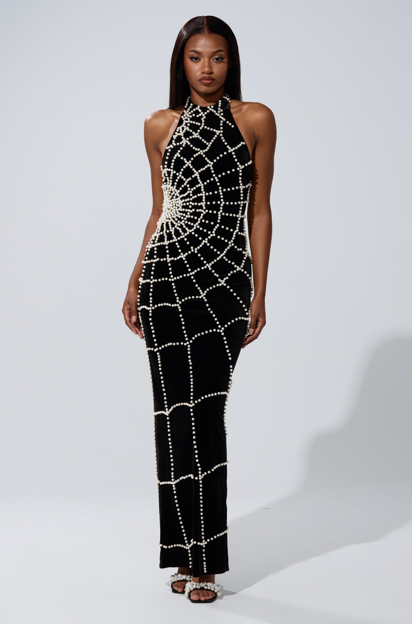 MARYJANE MAXI DRESS WITH PEARLS