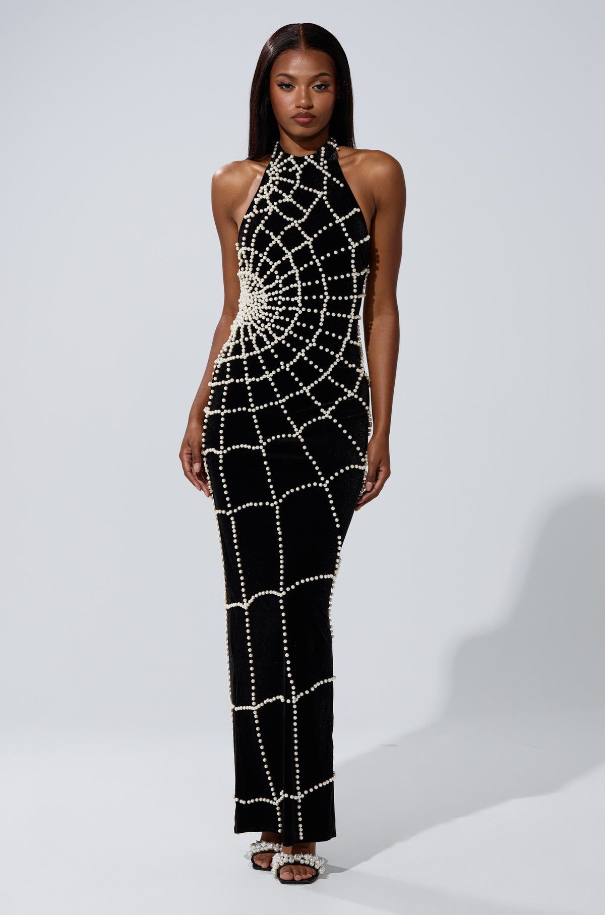 MARYJANE MAXI DRESS WITH PEARLS