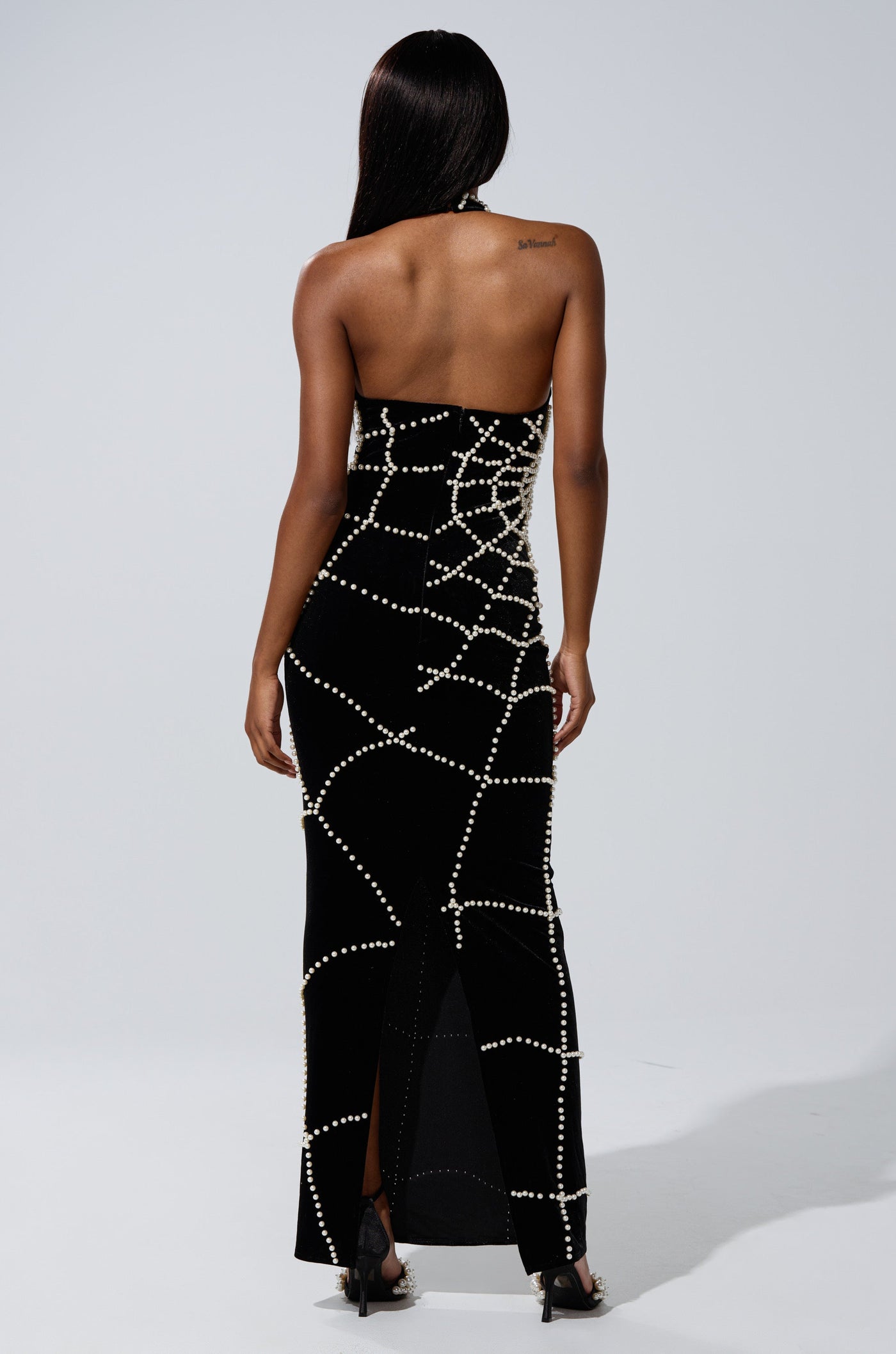 MARYJANE MAXI DRESS WITH PEARLS