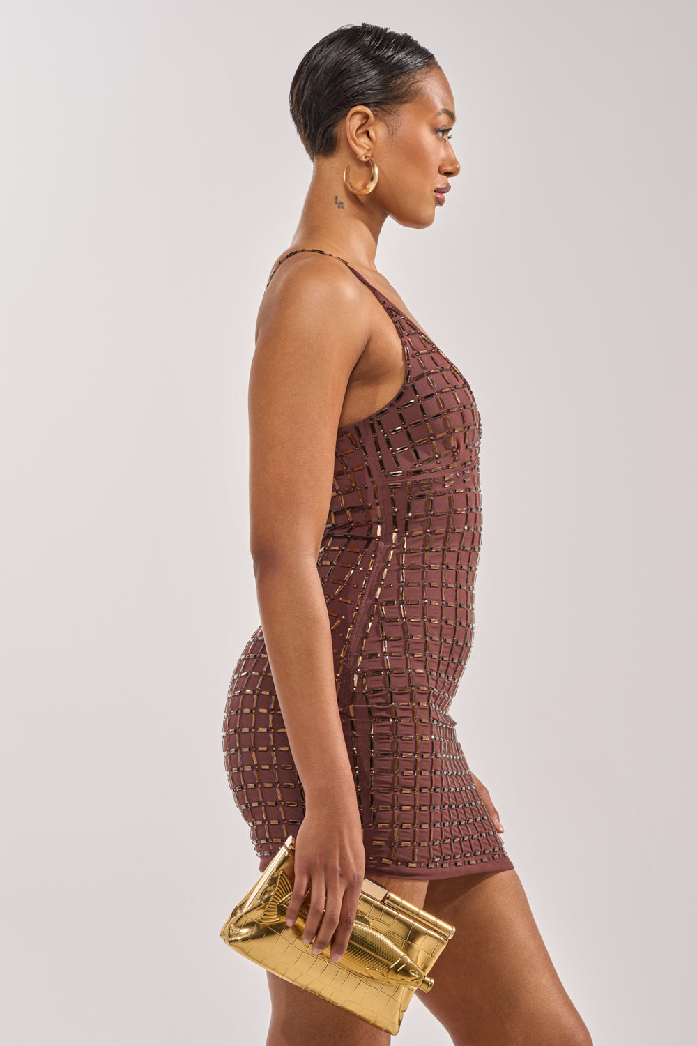 DANCE THE NIGHT AWAY RHINESTONE MINI DRESS