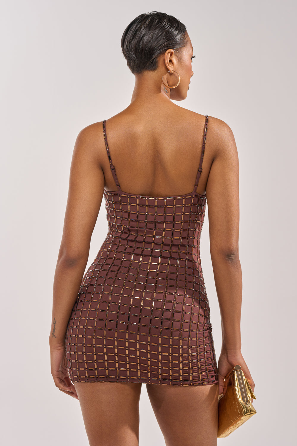 DANCE THE NIGHT AWAY RHINESTONE MINI DRESS