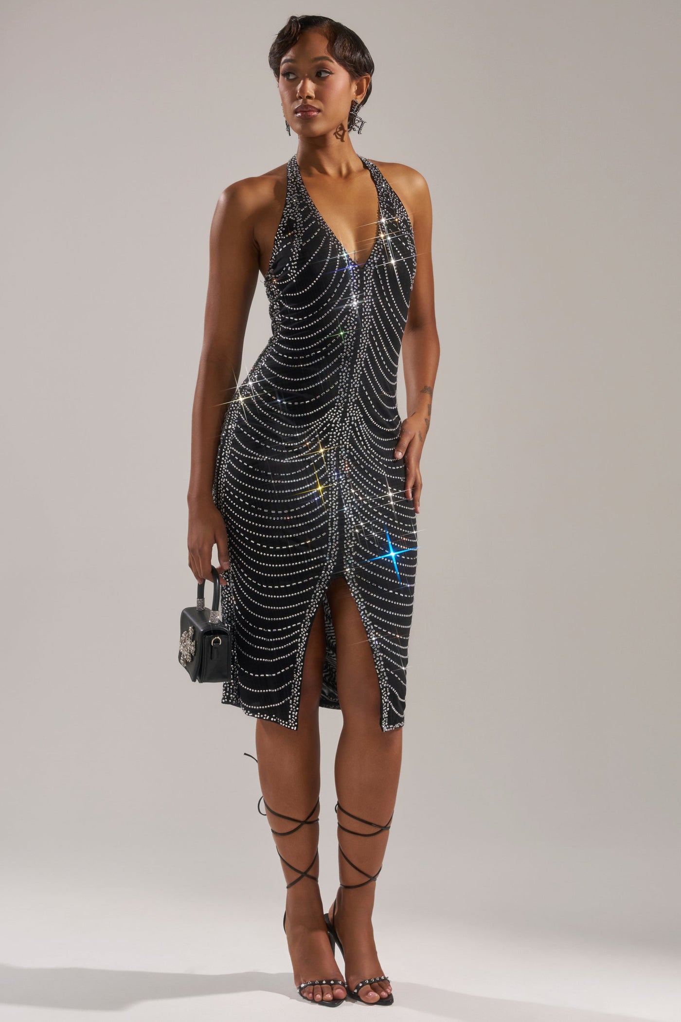 LANA RHINESTONE MIDI DRESS