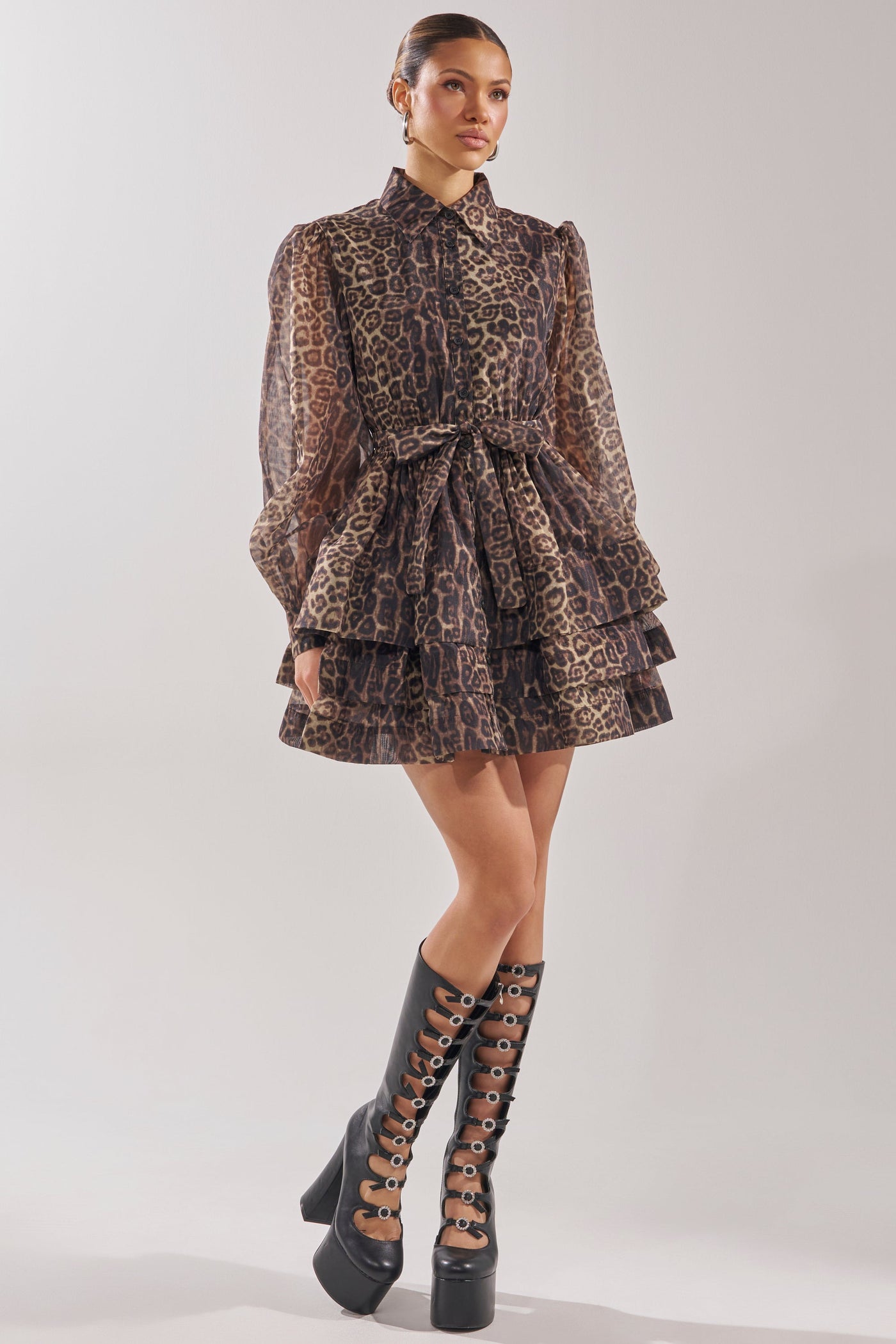 CHICEST OF CHIC LEOPARD PRINT MINI DRESS