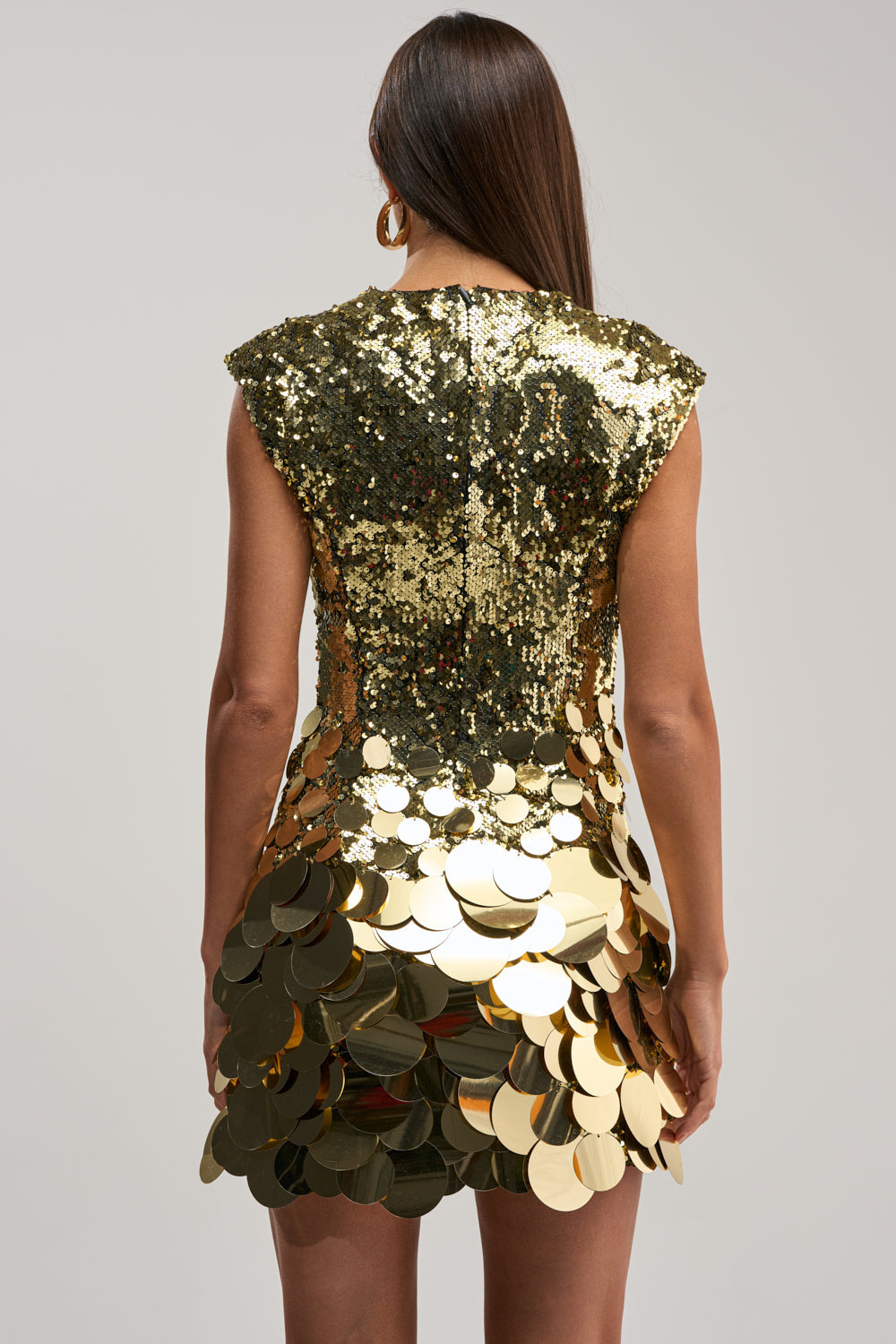 DANCE THE NIGHT AWAY SEQUIN MINI DRESS IN GOLD