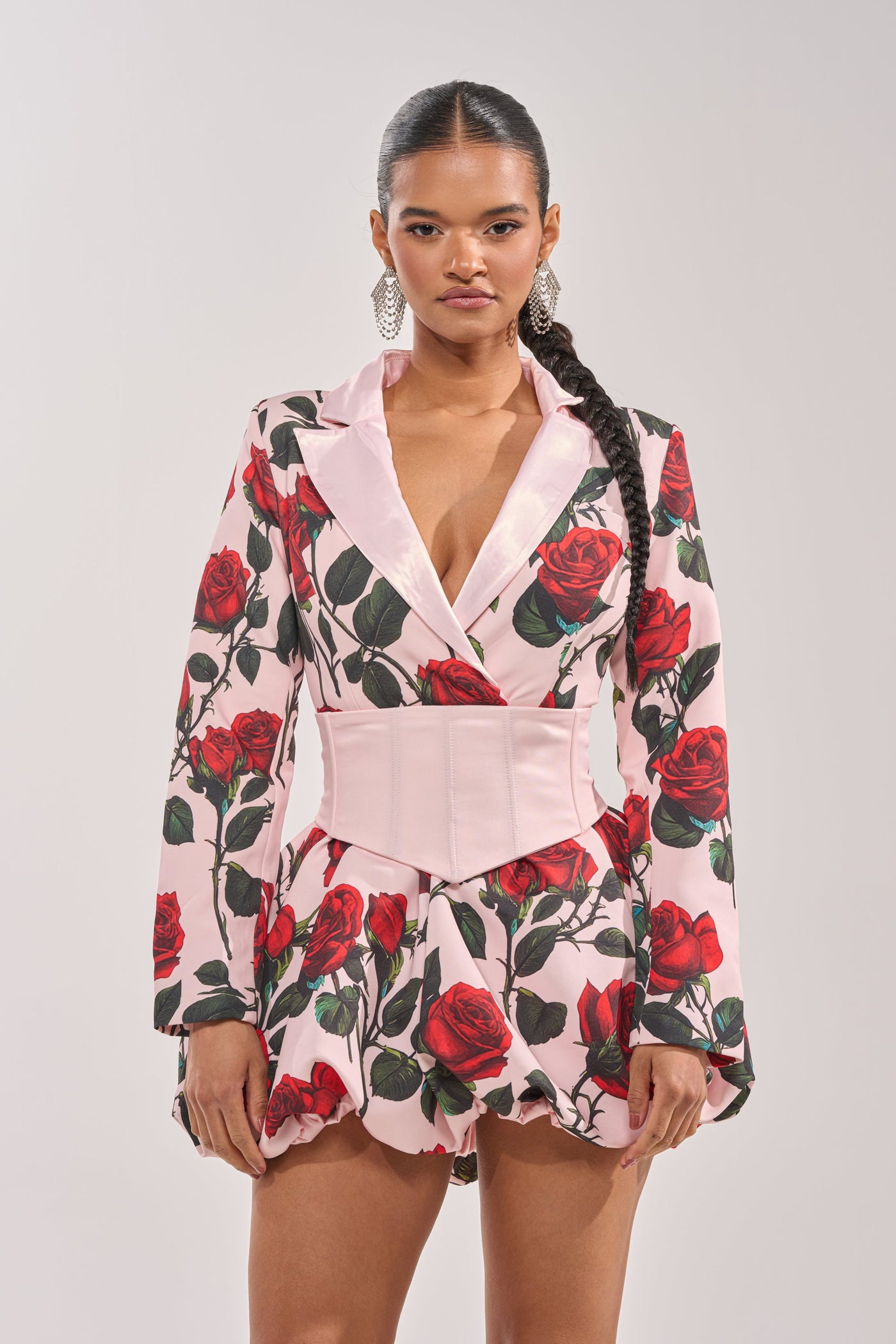 PAINTING THE ROSES RED BUBBLE MINI DRESS WITH CORSET