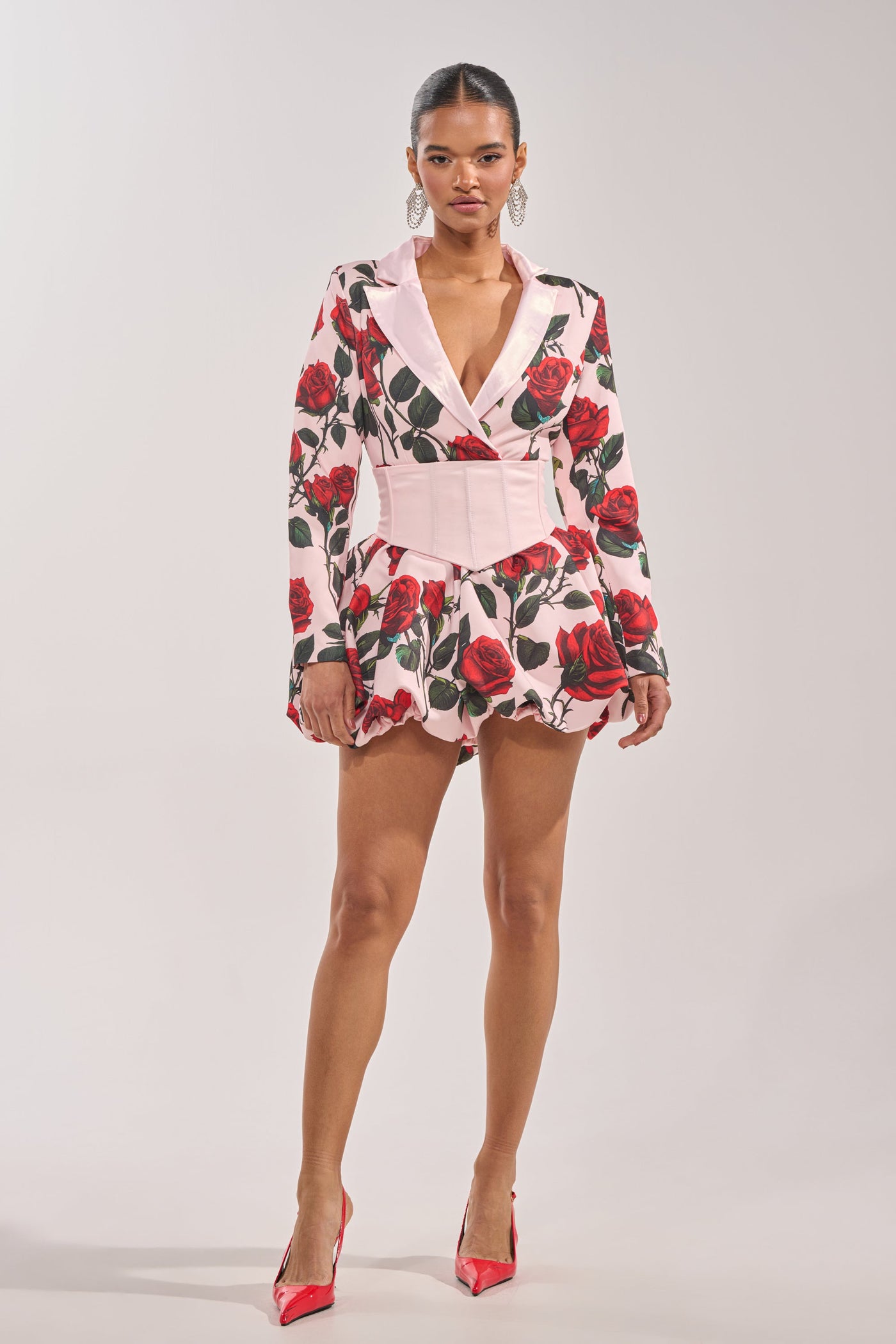 PAINTING THE ROSES RED BUBBLE MINI DRESS WITH CORSET