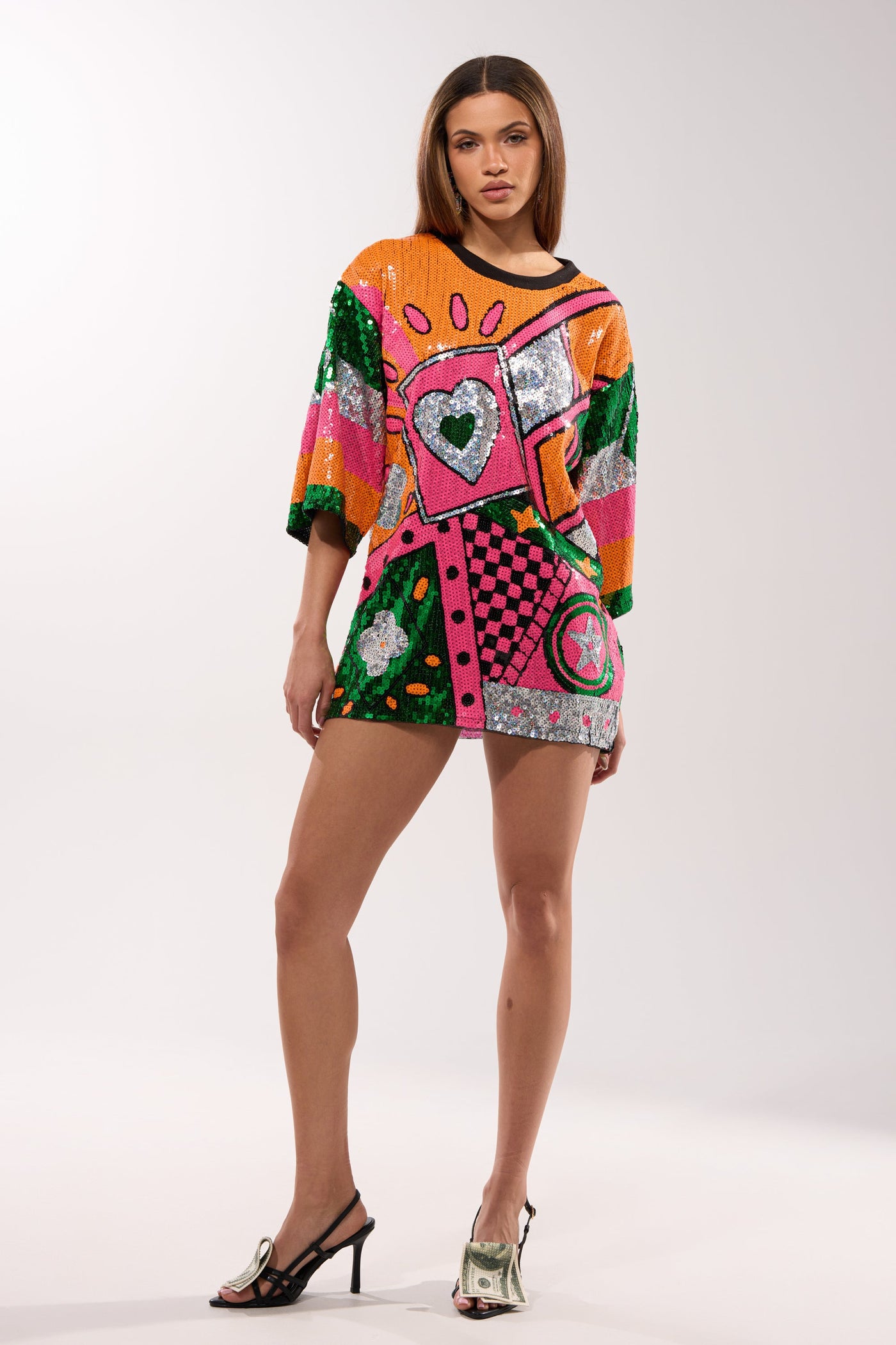 HOUSE OF HEARTS SEQUIN TSHIRT DRESS