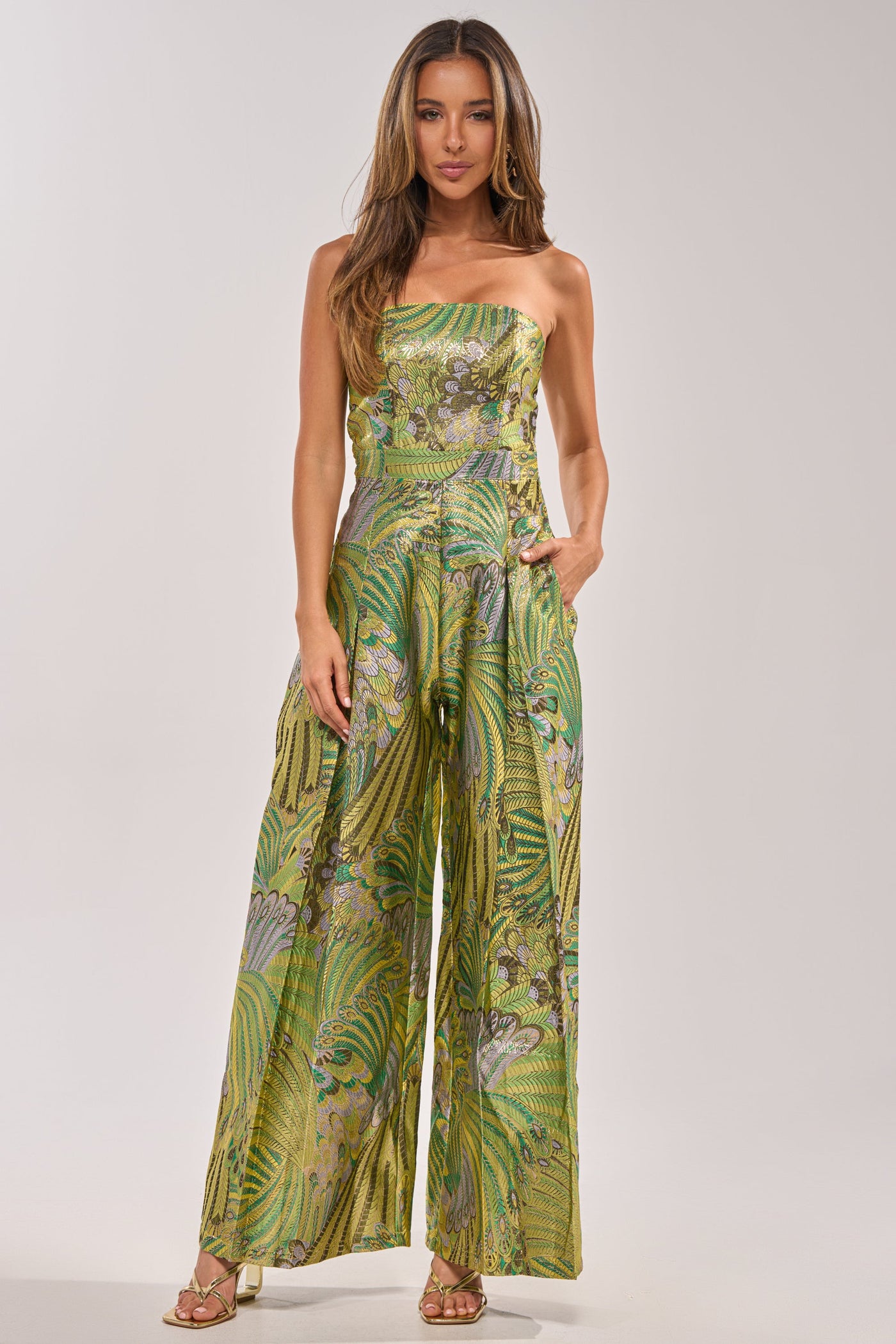 NO ONE LIKE ME PRINTED JUMPSUIT IN GREEN
