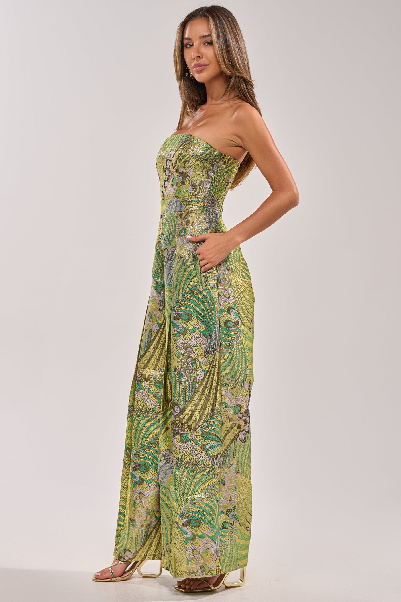 NO ONE LIKE ME PRINTED JUMPSUIT IN GREEN