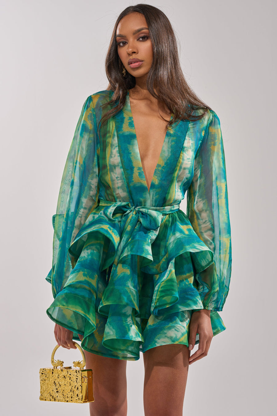 SEA BREEZE RUFFLE MINI DRESS