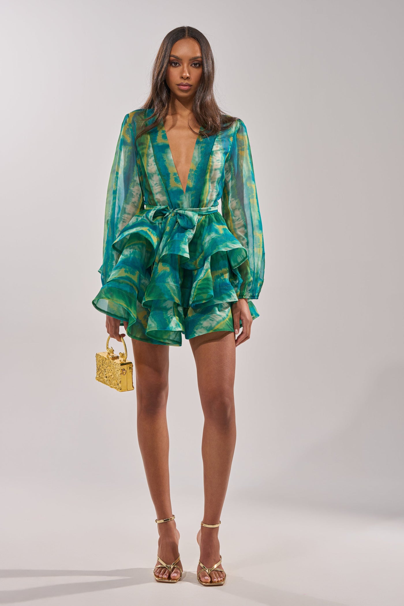 SEA BREEZE RUFFLE MINI DRESS