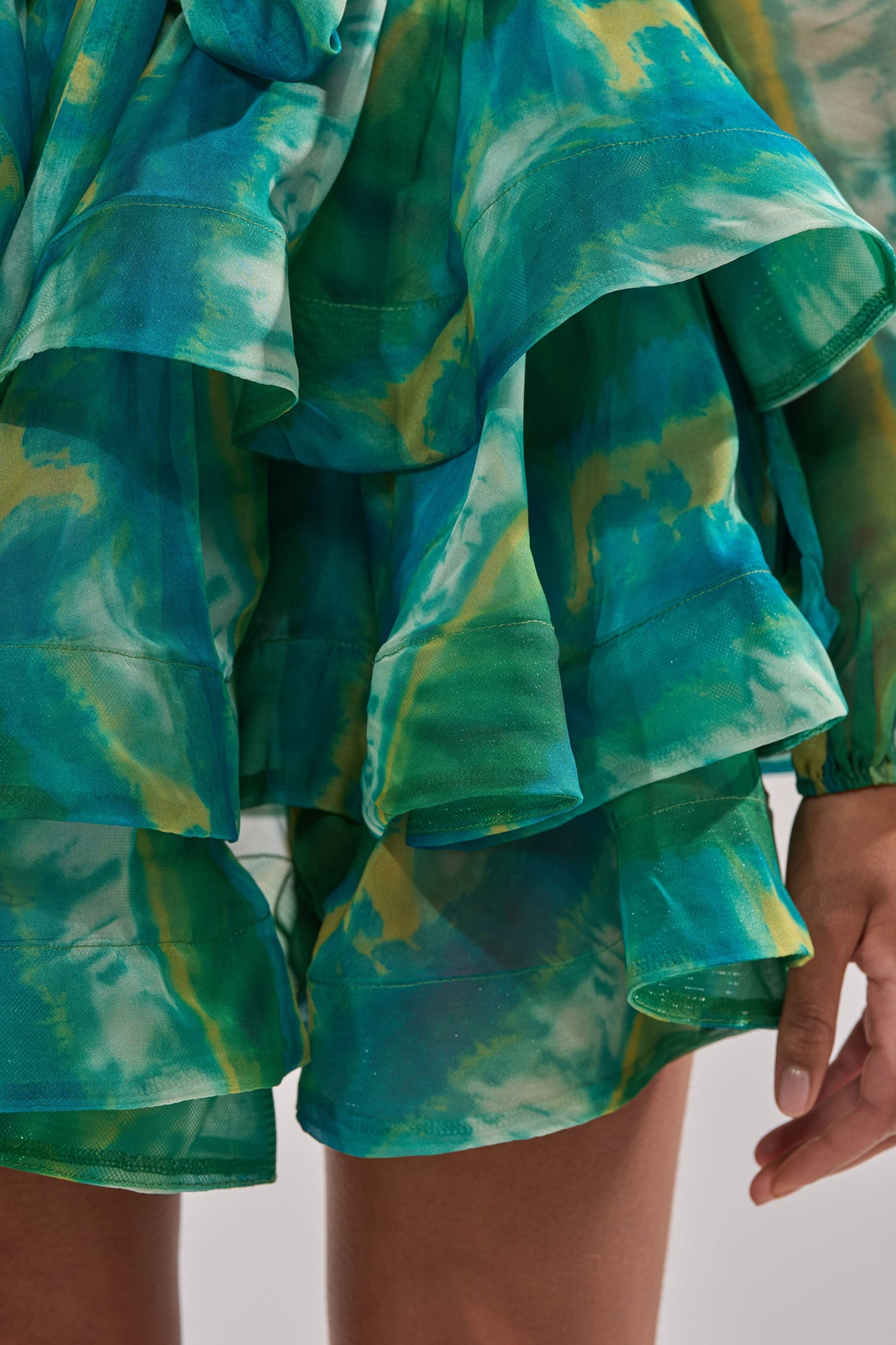 SEA BREEZE RUFFLE MINI DRESS