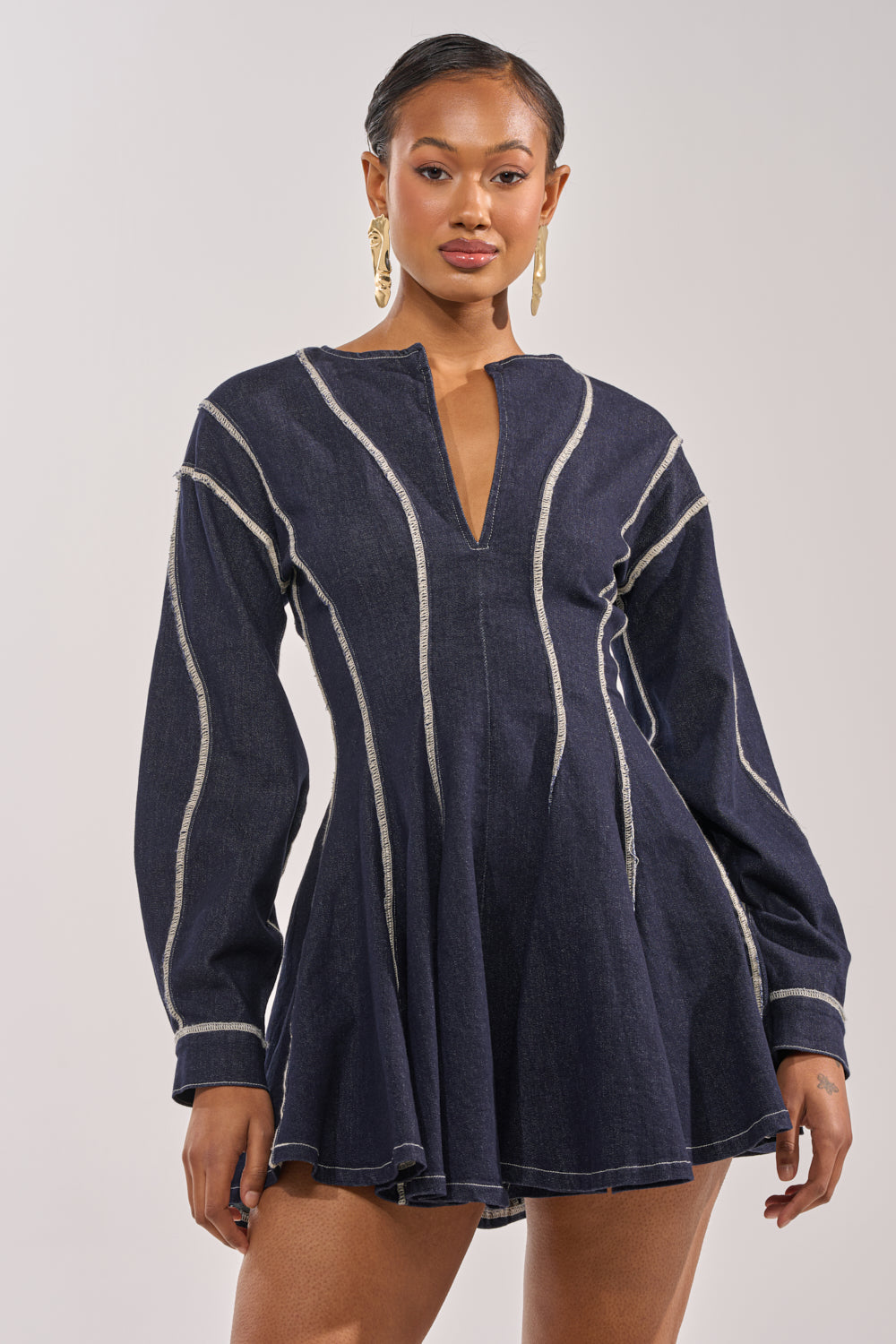 PLAYDATE DENIM MINI DRESS