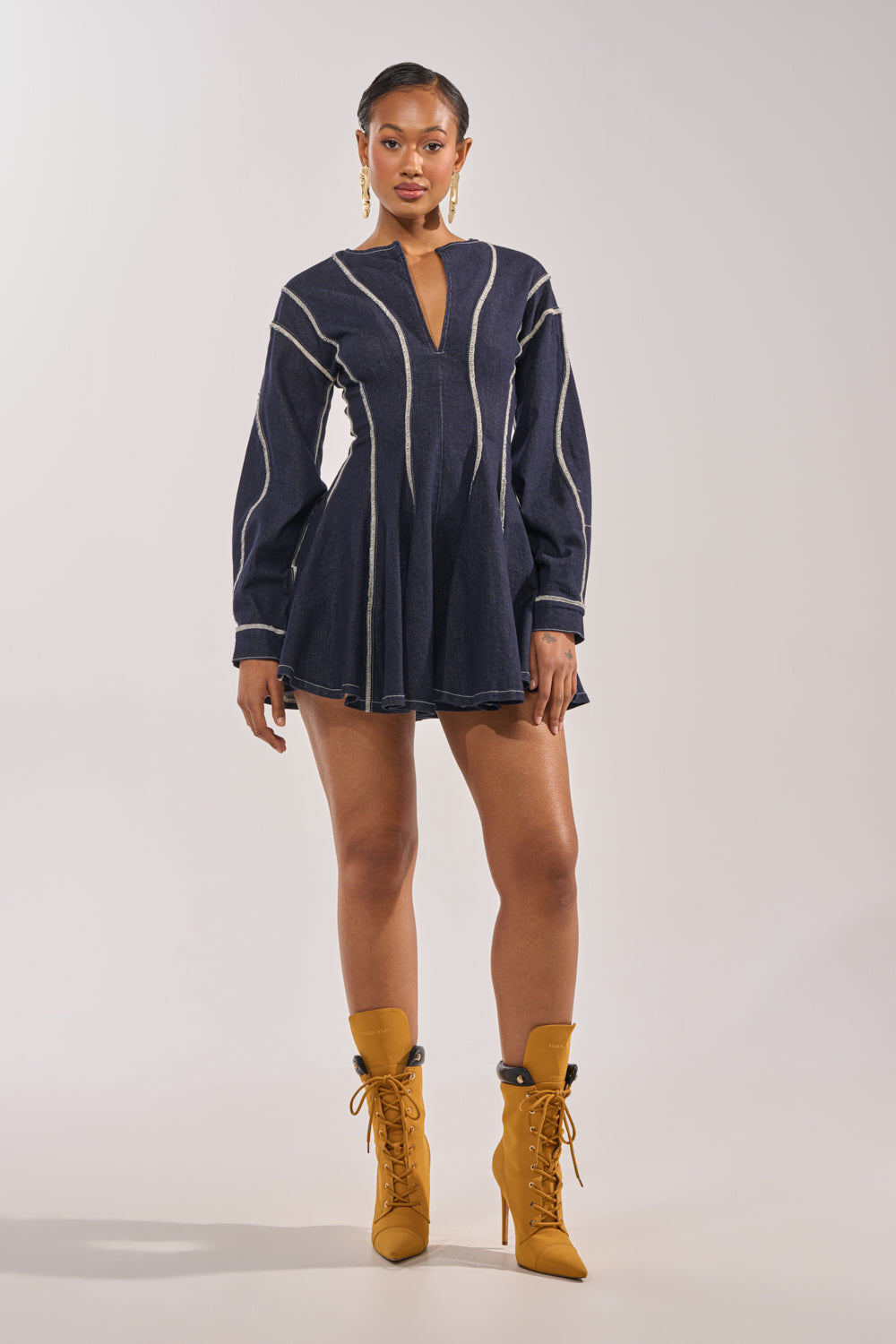 PLAYDATE DENIM MINI DRESS