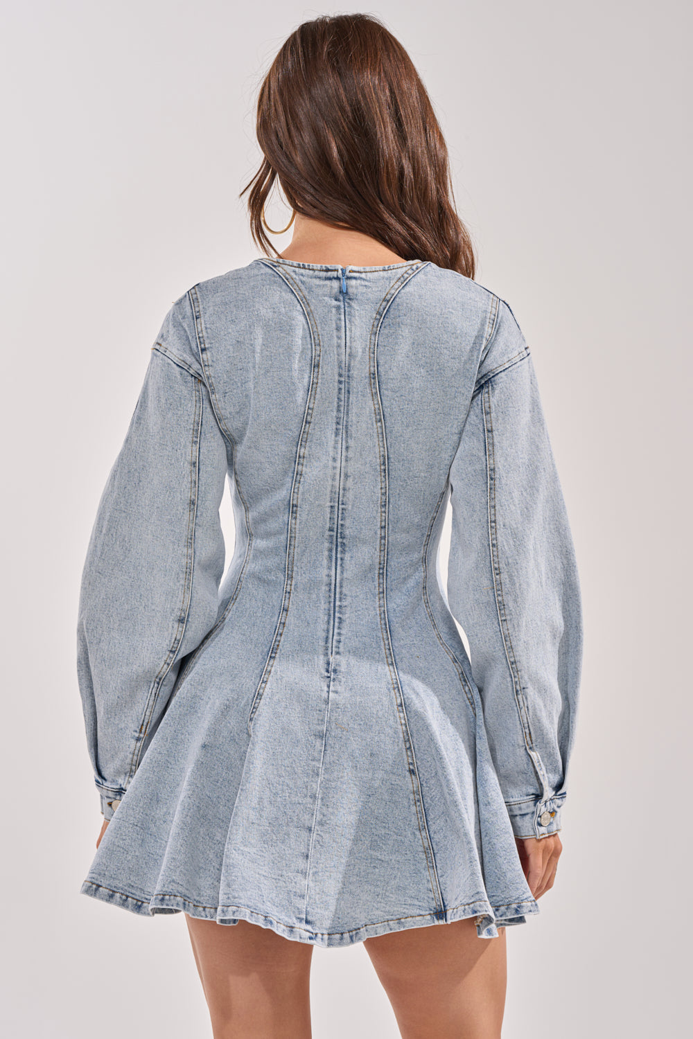 ALL ABOUT MY BUSINESS DENIM MINI DRESS