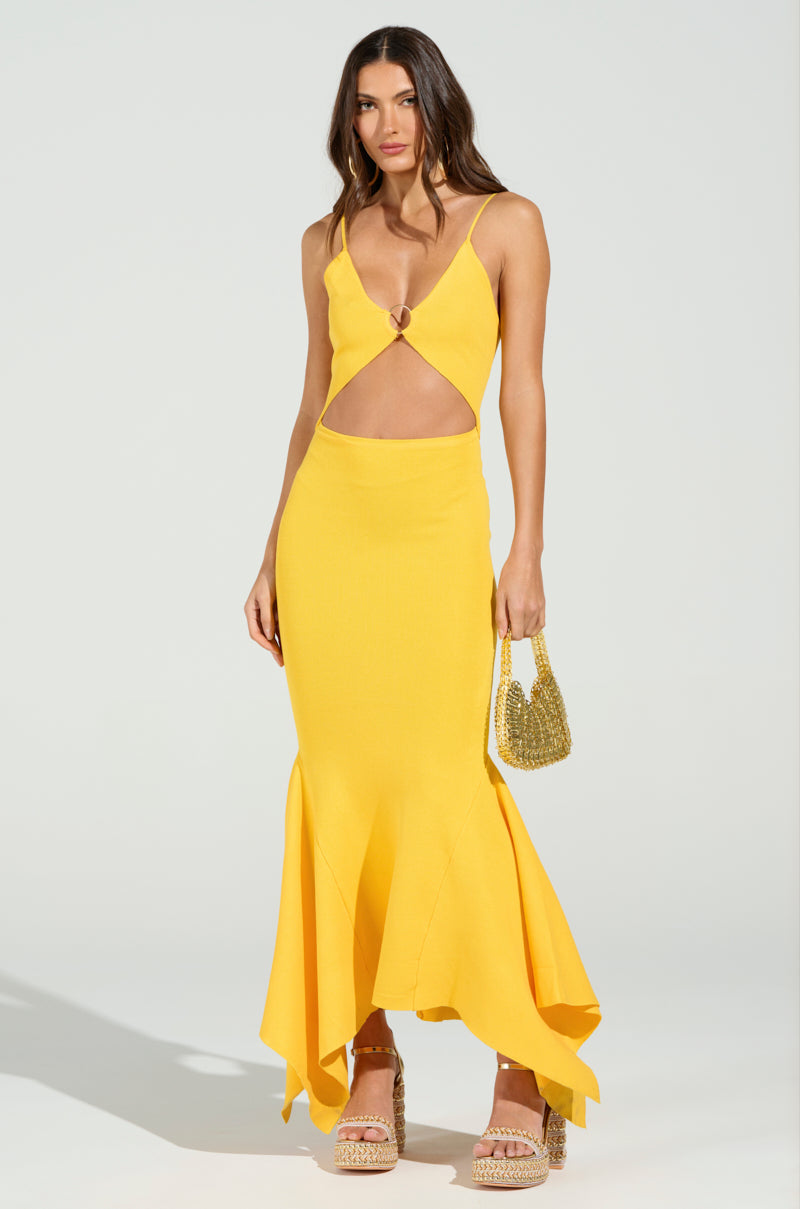 LOOKING FOR FUN KNIT MAXI DRESS IN YELLOW