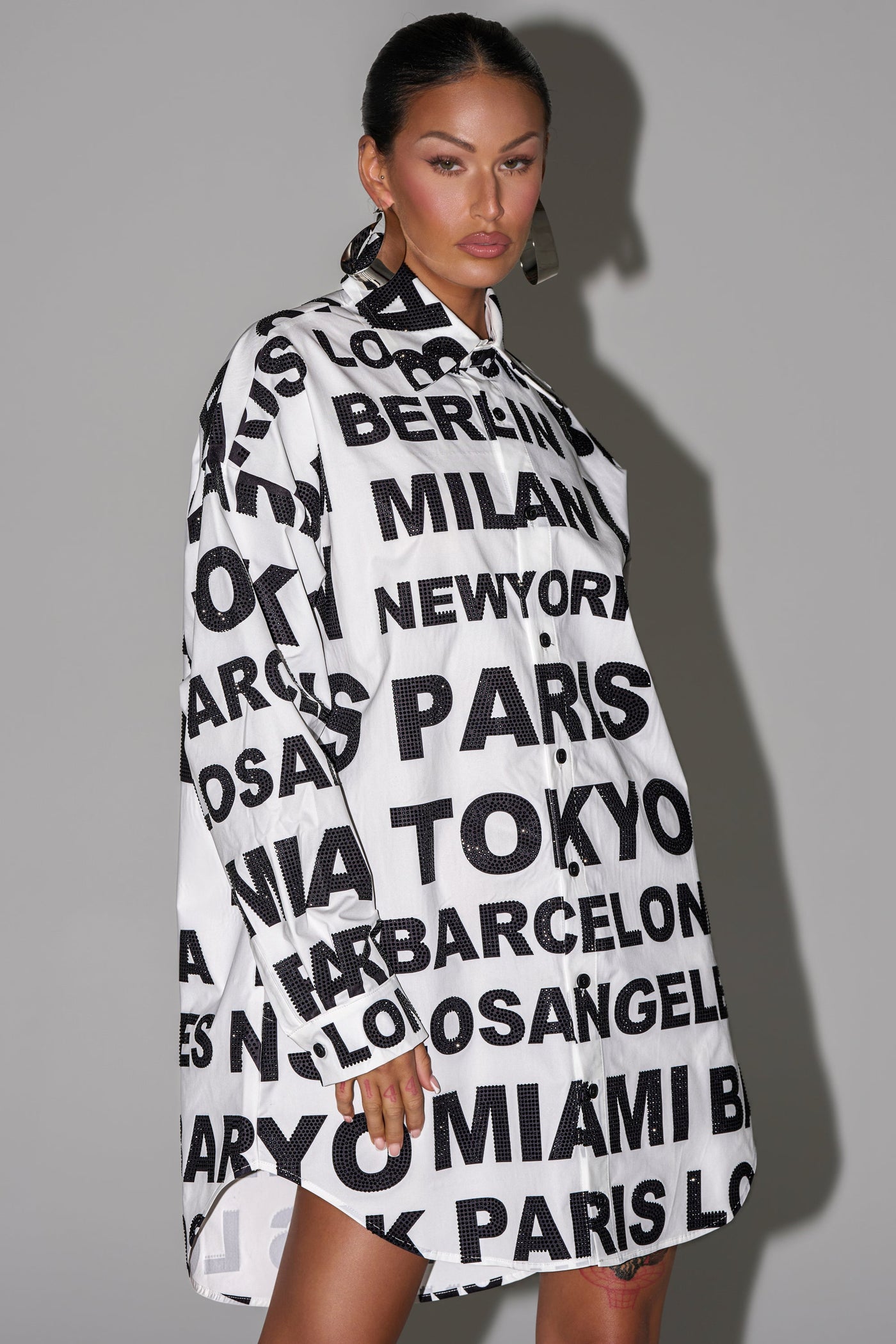 TIME AND PLACE POPLIN MINI DRESS