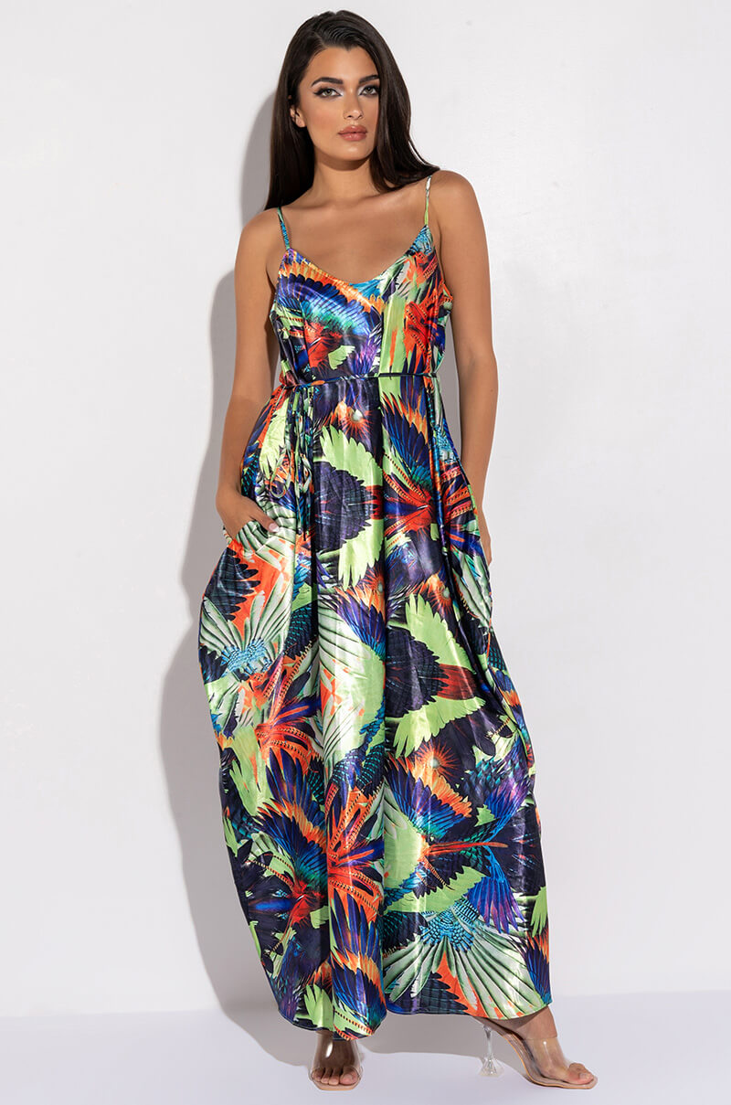 BABES OF PARADISE SATIN MAXI DRESS