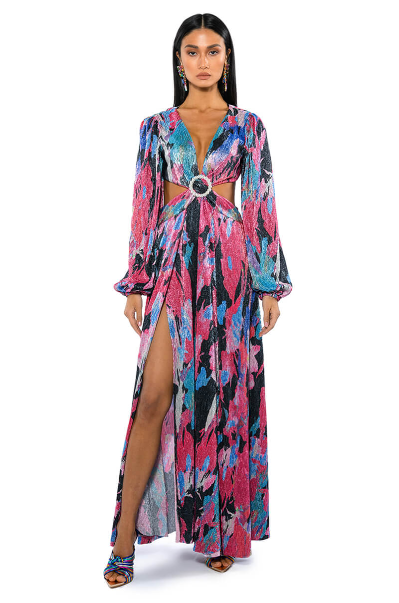 ON MY WAY LONG SLEEVE MAXI DRESS
